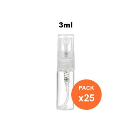 Pack x25 Frascos STANDARD 3ml - Tapa Plástica Transparente